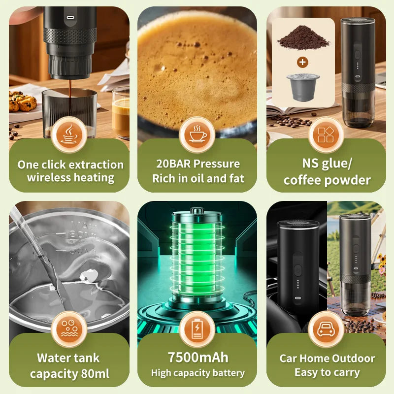 Cordless Coffee Bean Grinder
High-Speed Burr Coffee Grinder
Rechargeable Coffee Grinder